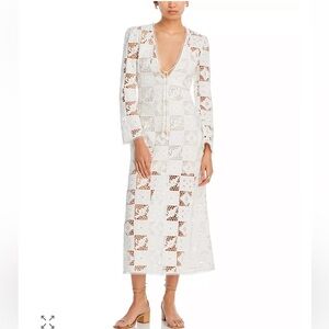 Melia White Crochet Long Sleeve Dress